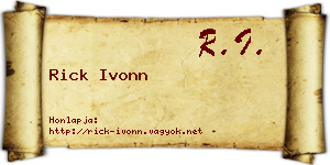 Rick Ivonn névjegykártya